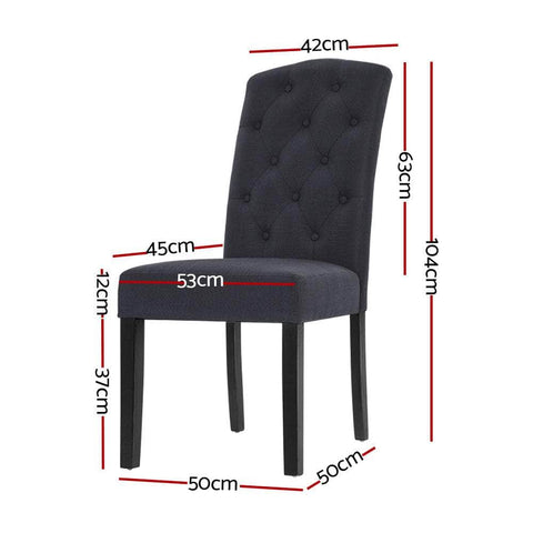 Dining Chairs Set Of 2 Linen Parsons Chair Dark Grey