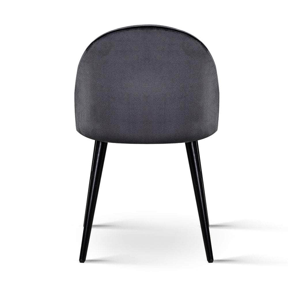 Dining Chairs Set Of 2 Velvet Solid Curved Dark Grey