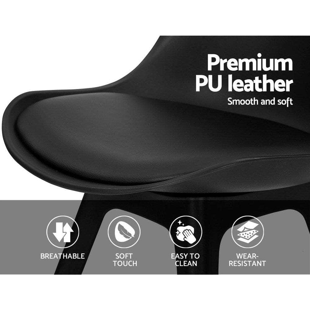 Dining Chairs Set Of 4 Leather Plastic Dsw Replica Black