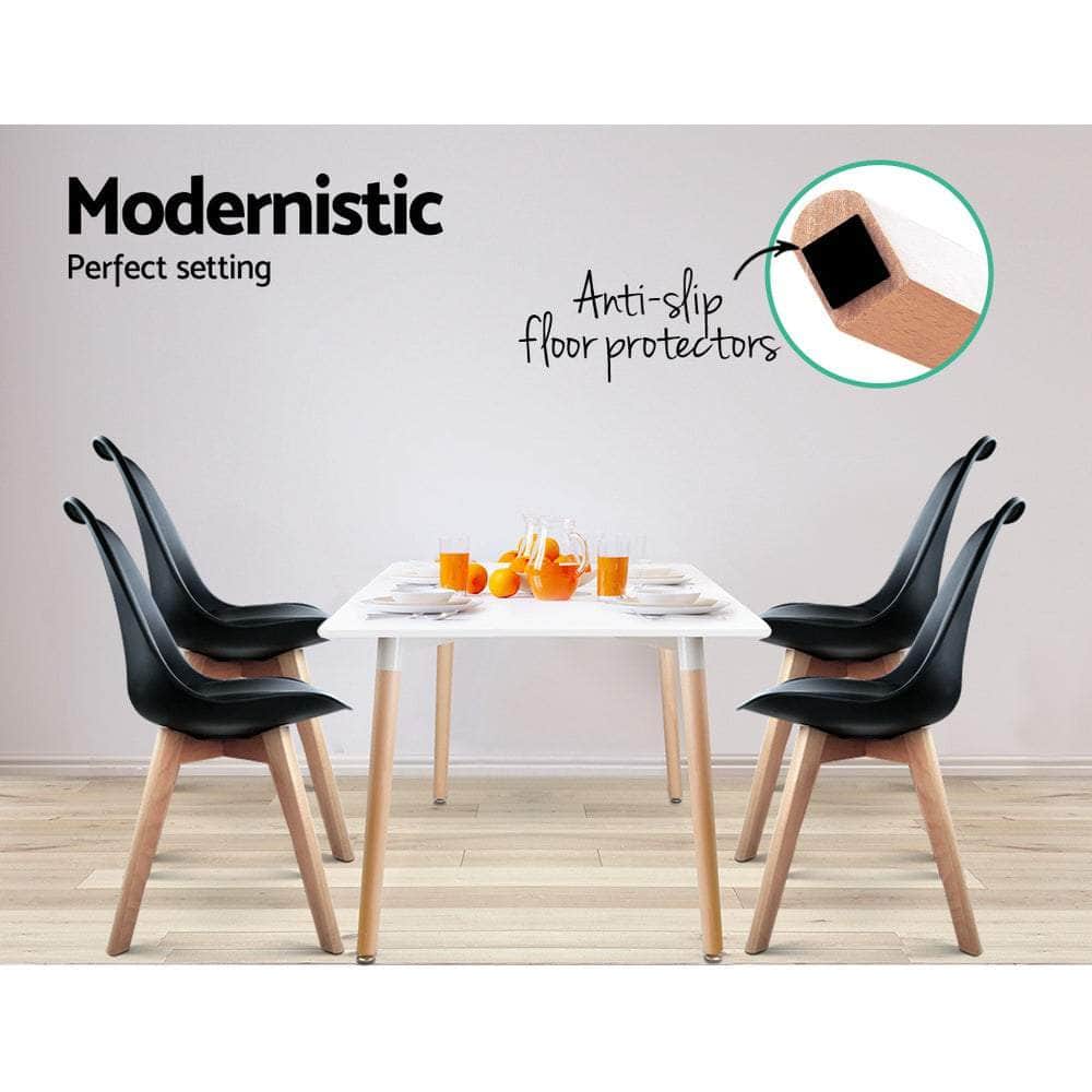 Dining Chairs Set Of 4 Leather Plastic Dsw Replica Wooden Black