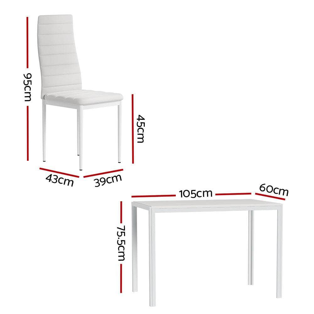 Dining Chairs & Table Dining Set 4/6 Chair Set Of 5/7 Wooden Top White/Black