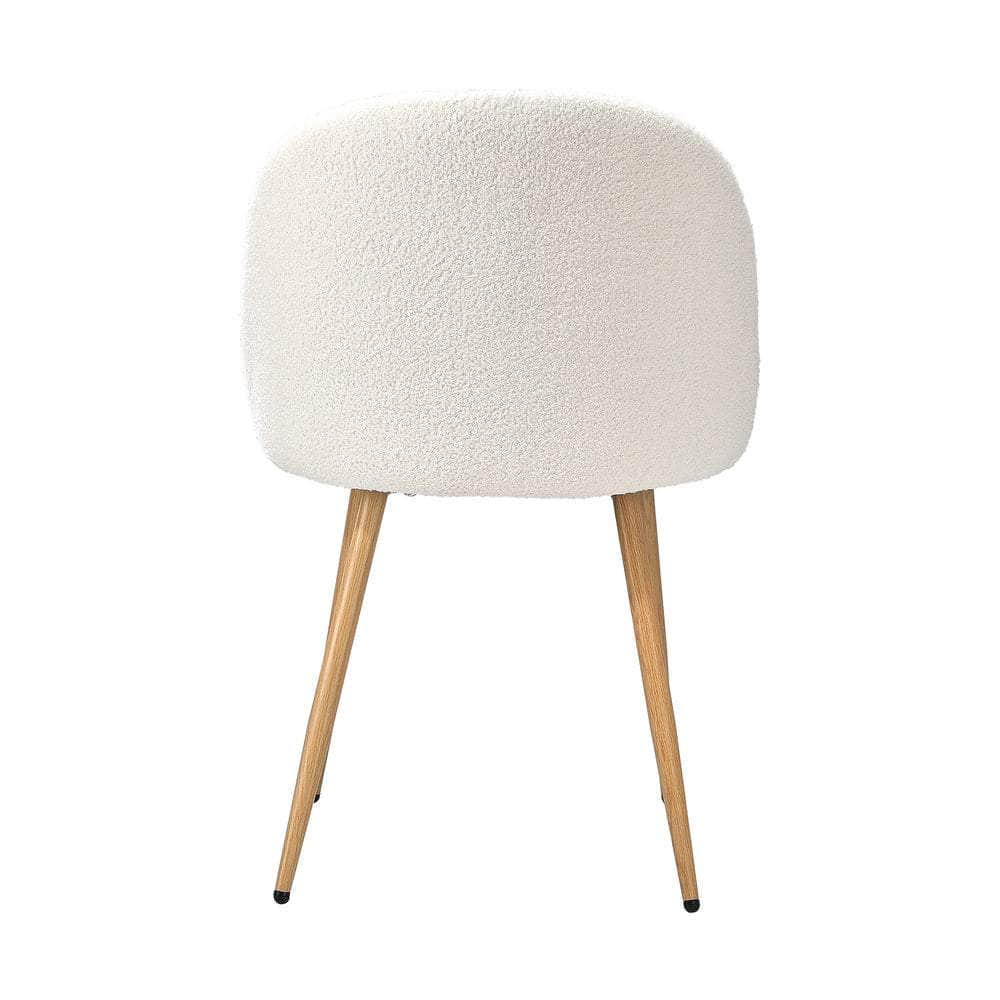 Dining Chairs Upholstered Sherpa Wooden White
