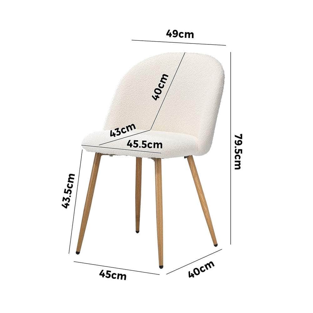 Dining Chairs Upholstered Sherpa Wooden White