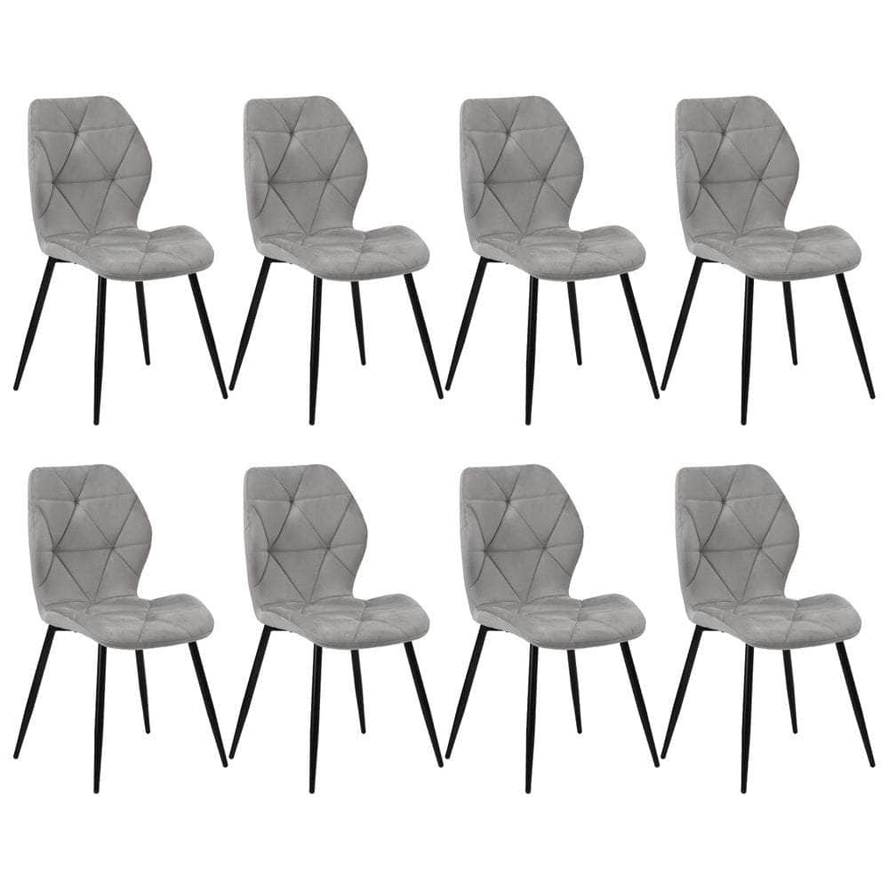 Dining Chairs Velvet Blue/Grey