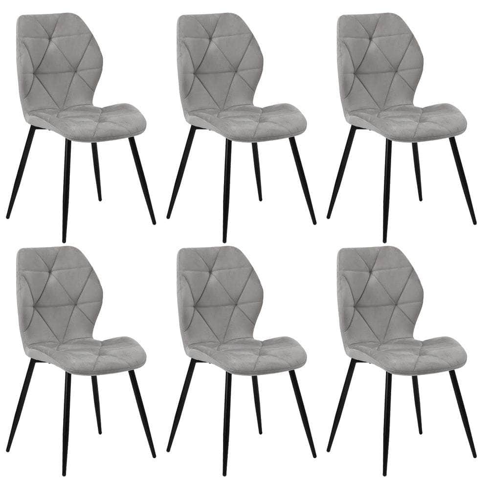 Dining Chairs Velvet Blue/Grey
