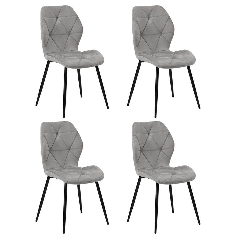 Dining Chairs Velvet Blue/Grey