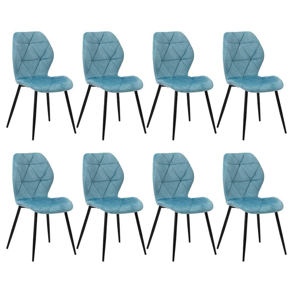 Dining Chairs Velvet Blue/Grey