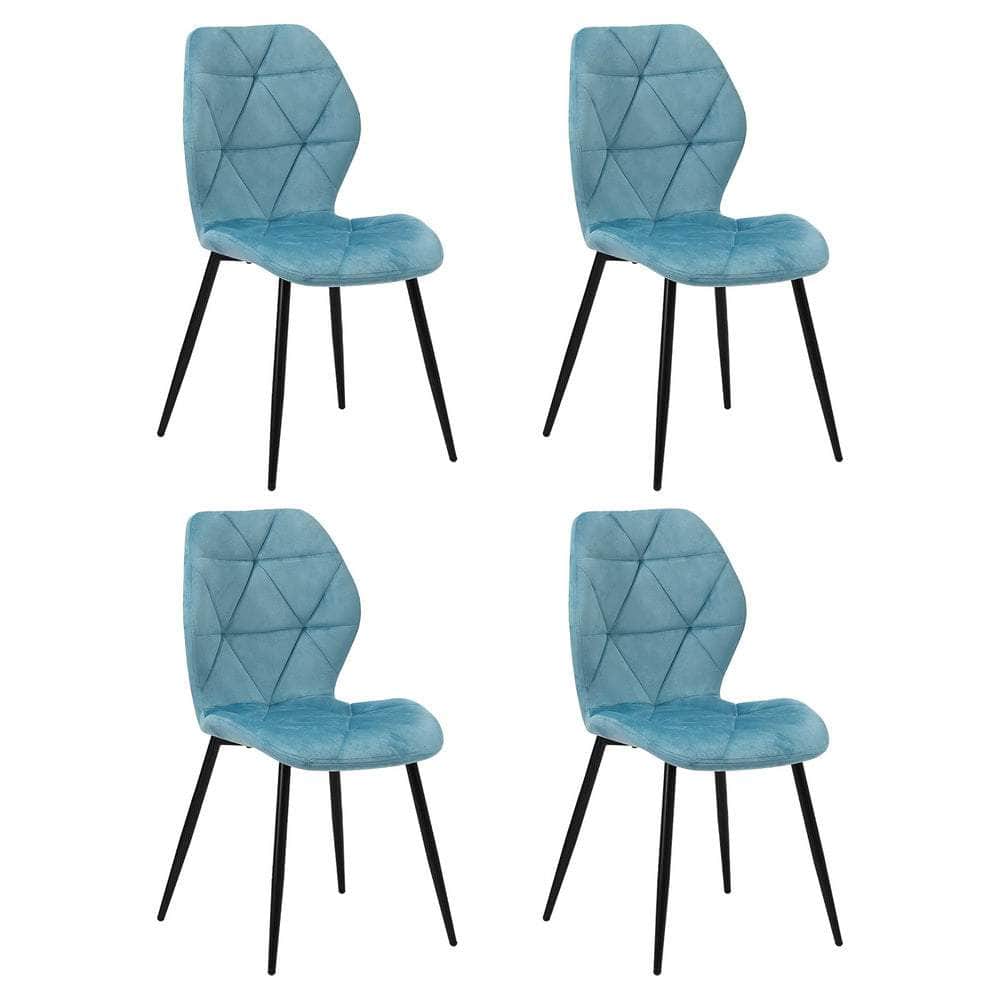Dining Chairs Velvet Blue/Grey