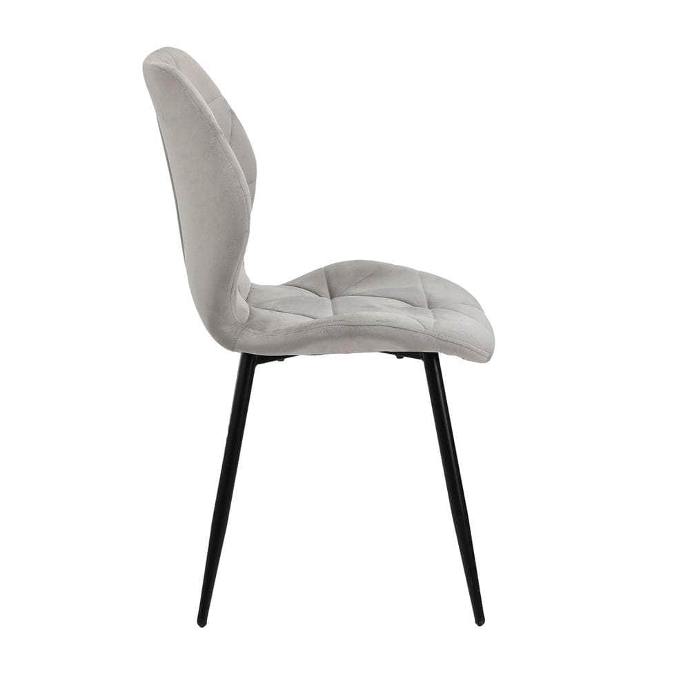 Dining Chairs Velvet Blue/Grey