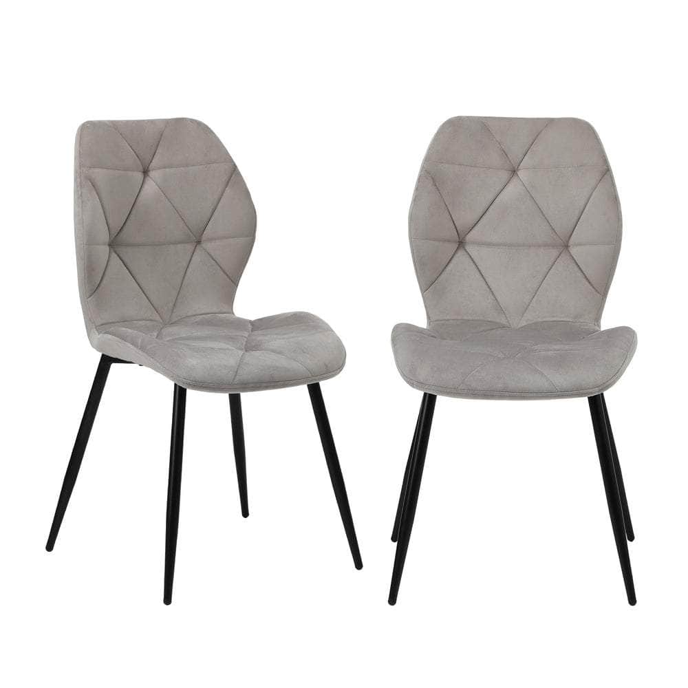 Dining Chairs Velvet Blue/Grey