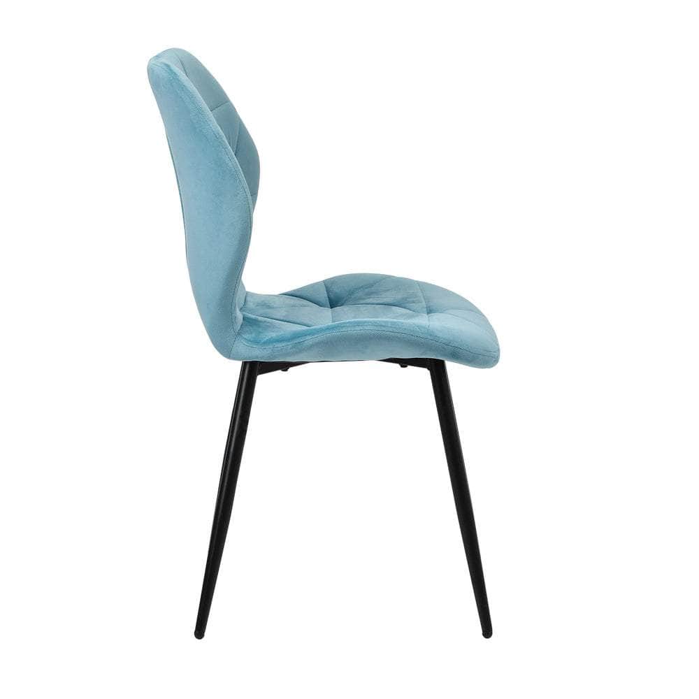 Dining Chairs Velvet Blue/Grey