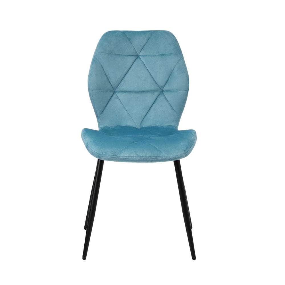 Dining Chairs Velvet Blue/Grey