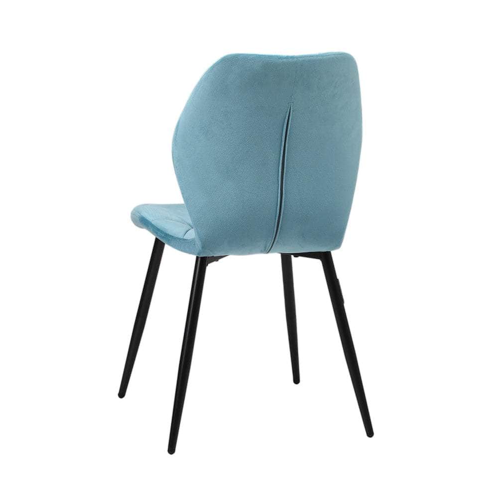 Dining Chairs Velvet Blue/Grey