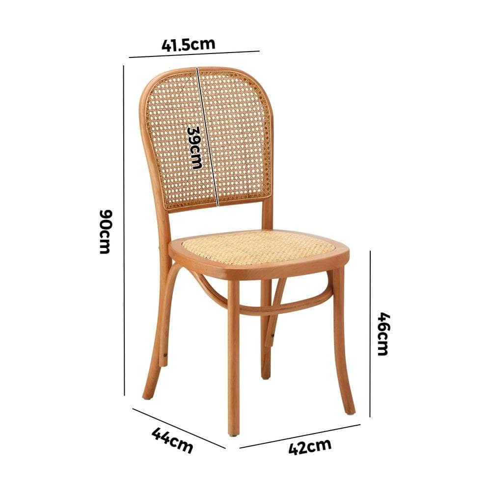 Dining Chairs Wooden Chairs Rattan Seat Beige