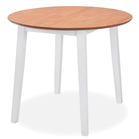 Dining Set 3 Pieces MDF and Rubberwood White
