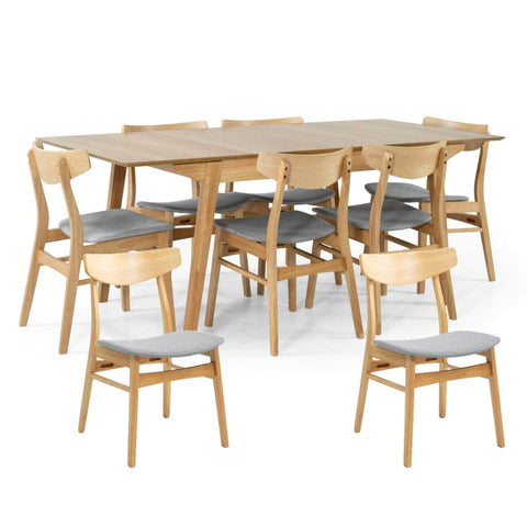 Dining Set Extendable Table Chair Scandinavian Style
