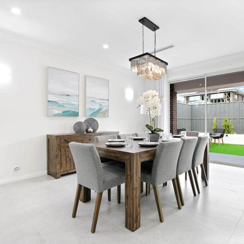 Dining Table 210Cm 8 Seater Solid Acacia Timber Wood - Stone Grey