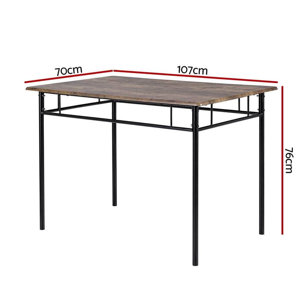 Dining Table and Chairs Set 5PCS Industrial Wooden Metal Desk Walnut | Walnut colour