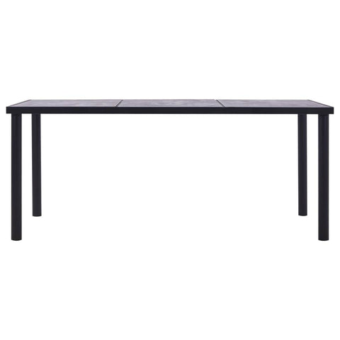 Dining Table Black and Concrete Grey MDF