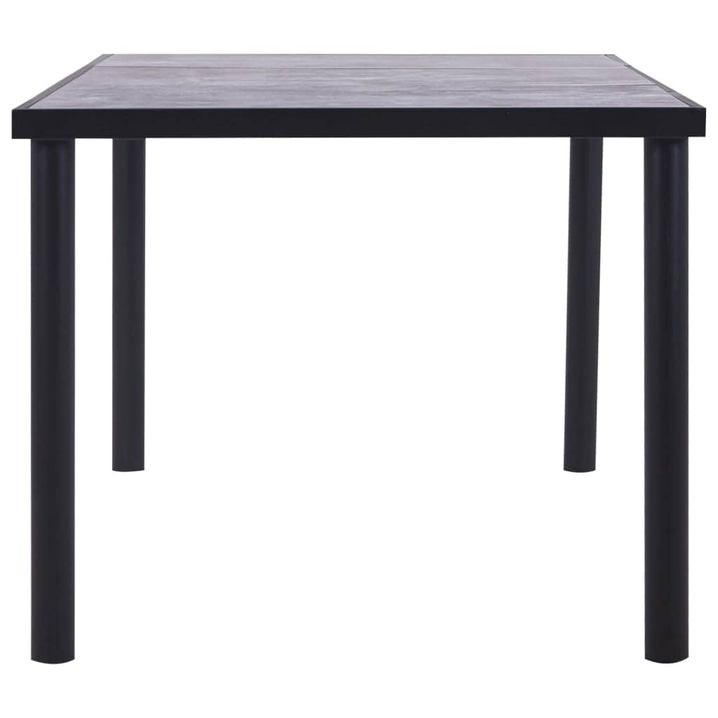 Dining Table Black and Concrete Grey MDF