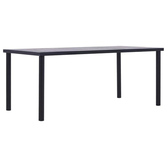 Dining Table Black and Concrete Grey MDF - Simple deals