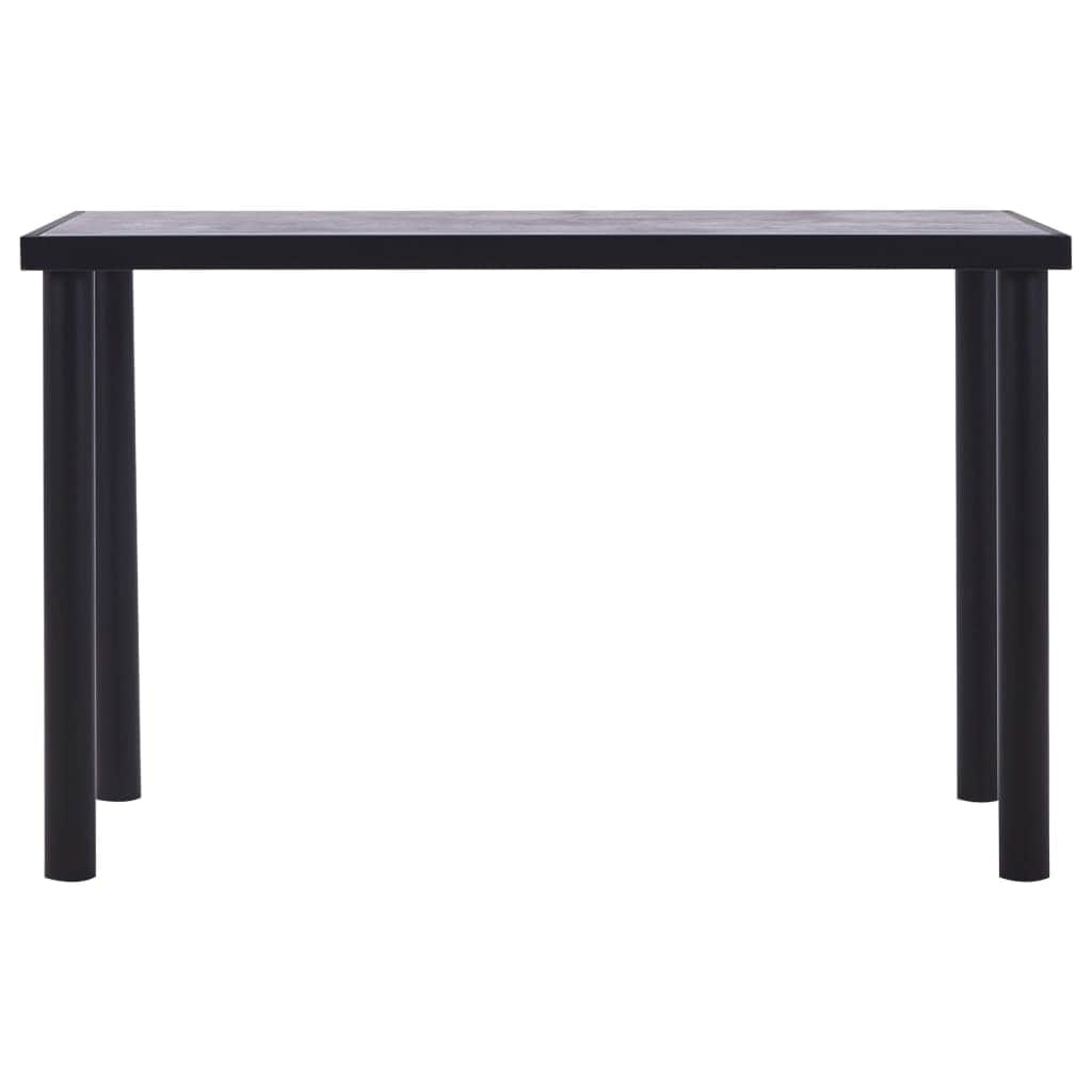 Dining Table Black and Concrete MDF Grey