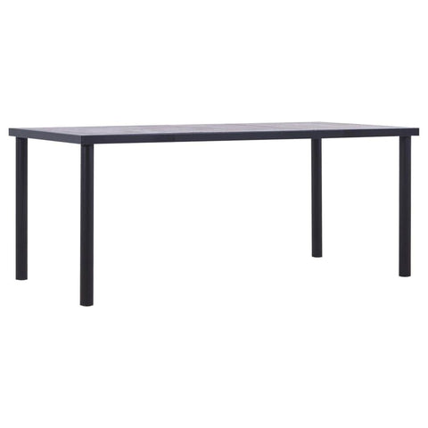 Dining Table Black and Concrete MDF, Grey