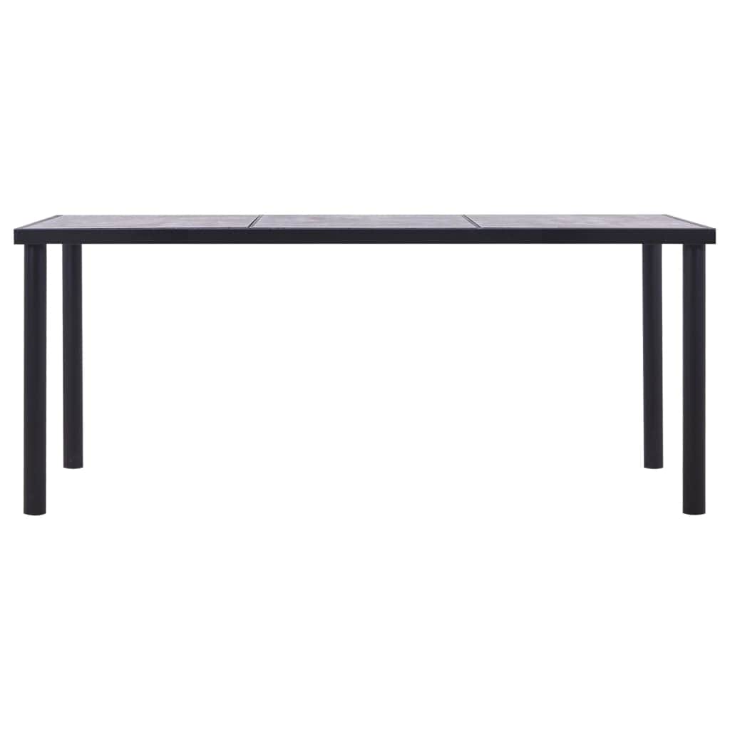 Dining Table Black and Concrete MDF, Grey