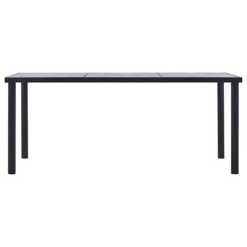 Dining Table Black and Concrete MDF, Grey