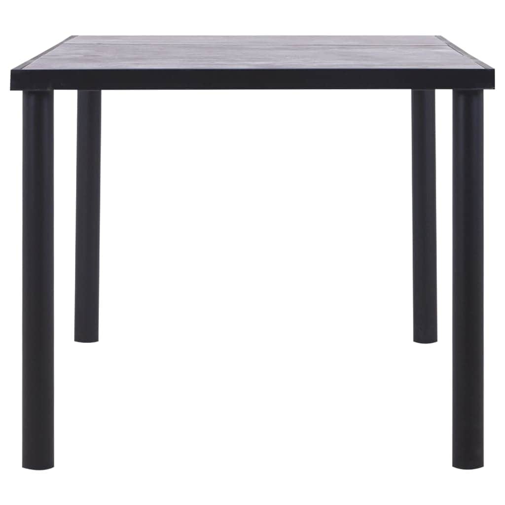 Dining Table Black and Concrete MDF, Grey