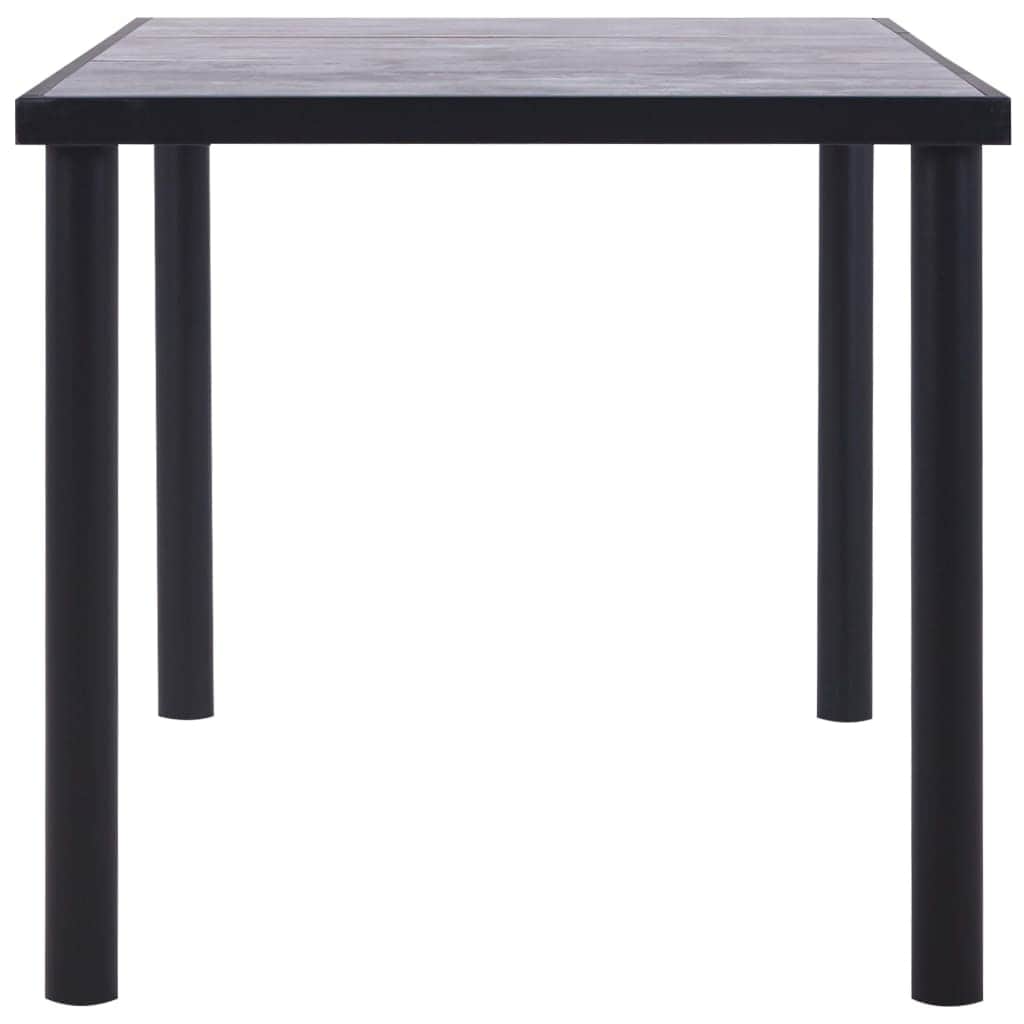 Dining Table Black and Concrete MDF -Grey