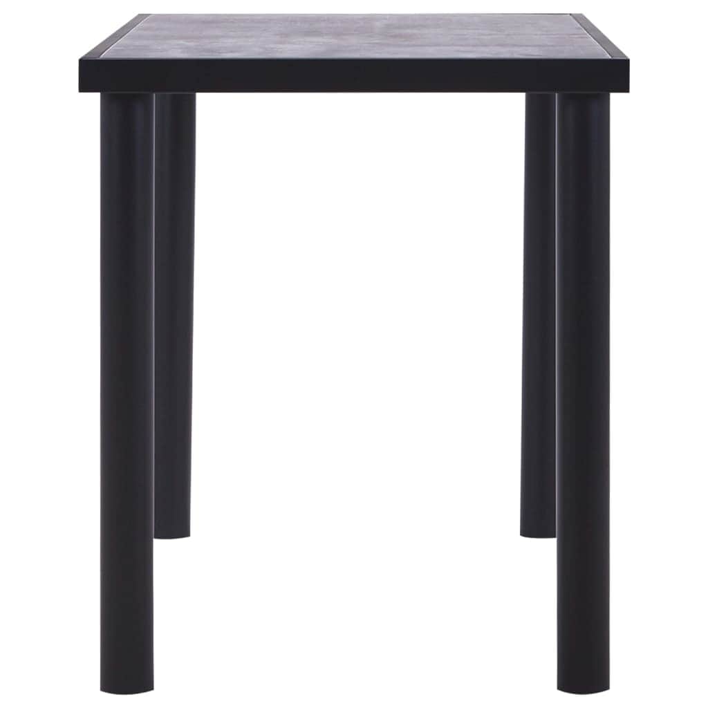 Dining Table Black and Concrete MDF Grey - Simple deals