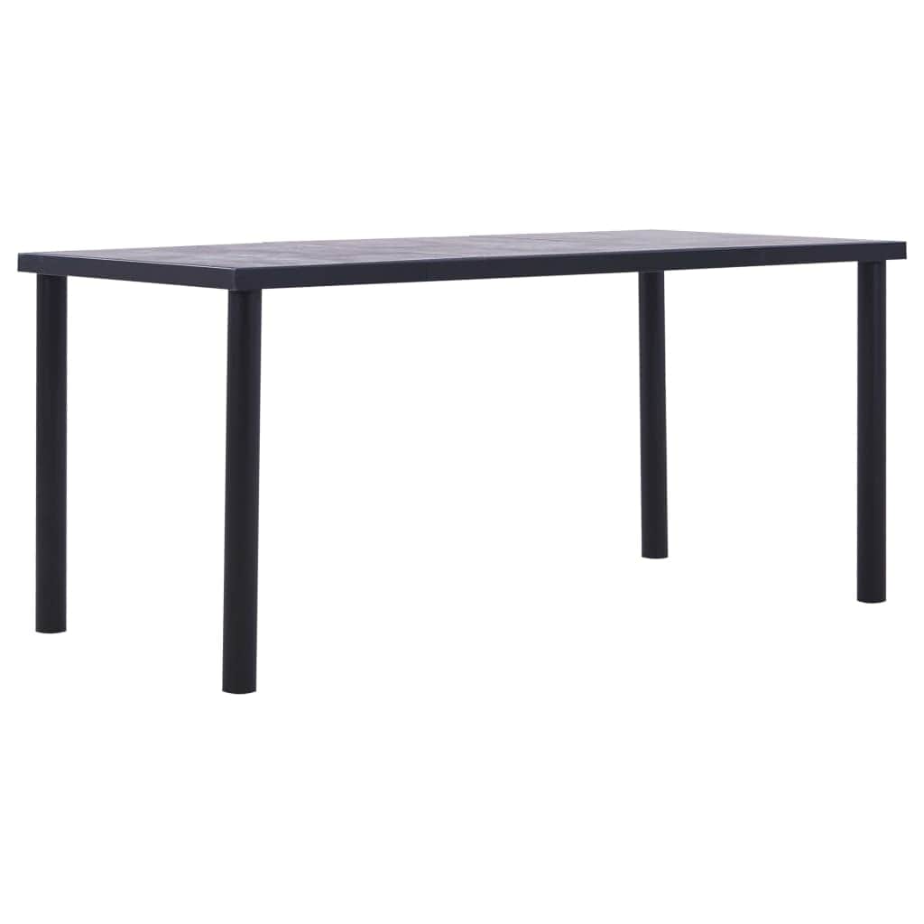 Dining Table Black and Concrete MDF - Grey - Simple deals