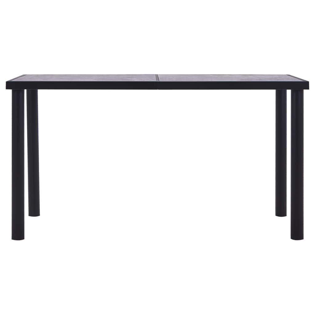Dining Table Black & Concrete Grey MDF