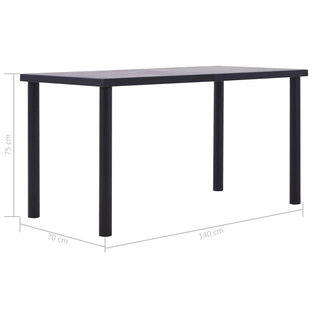 Dining Table Black & Concrete Grey MDF - Simple deals