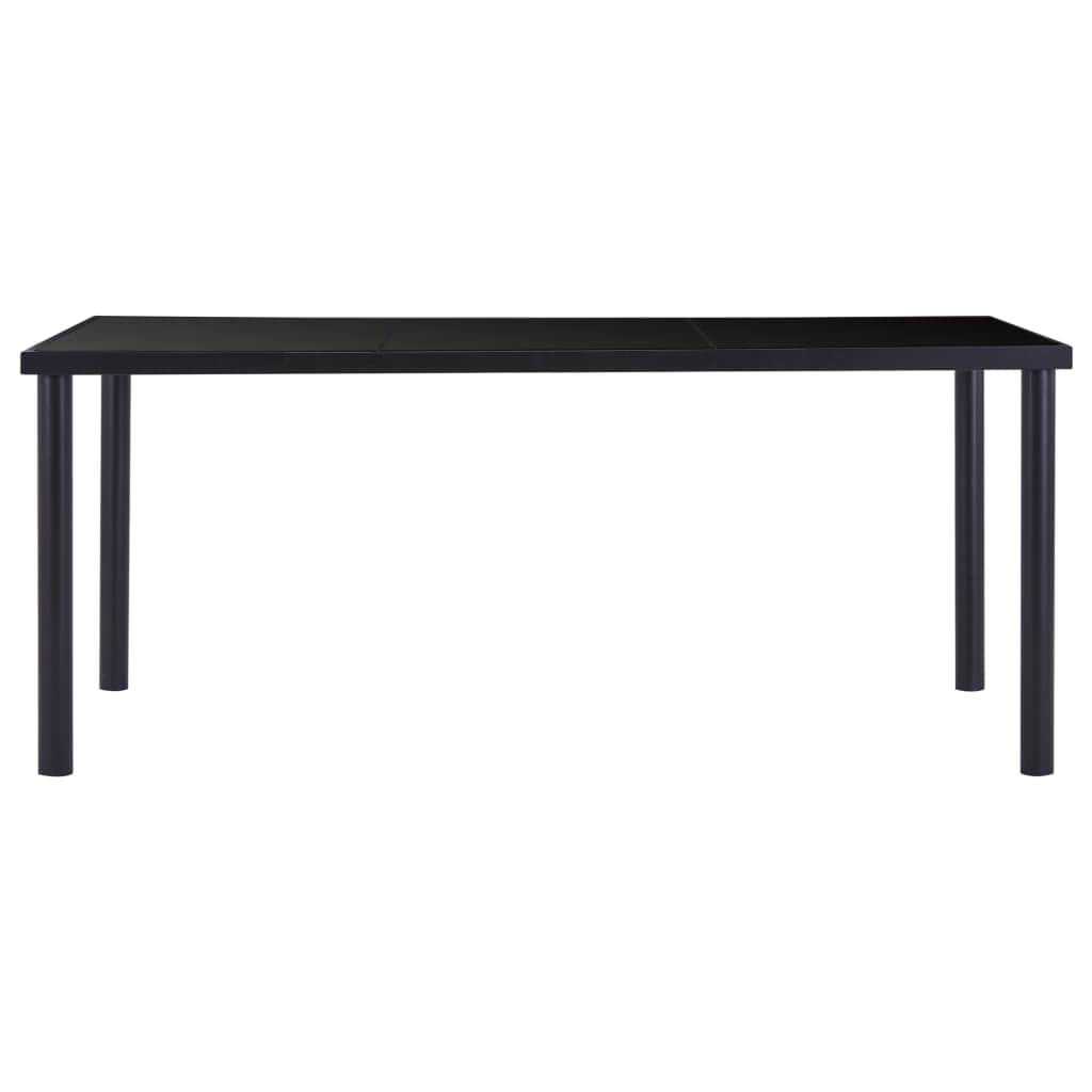 Dining Table Black Metal, Tempered Glass - Simple deals