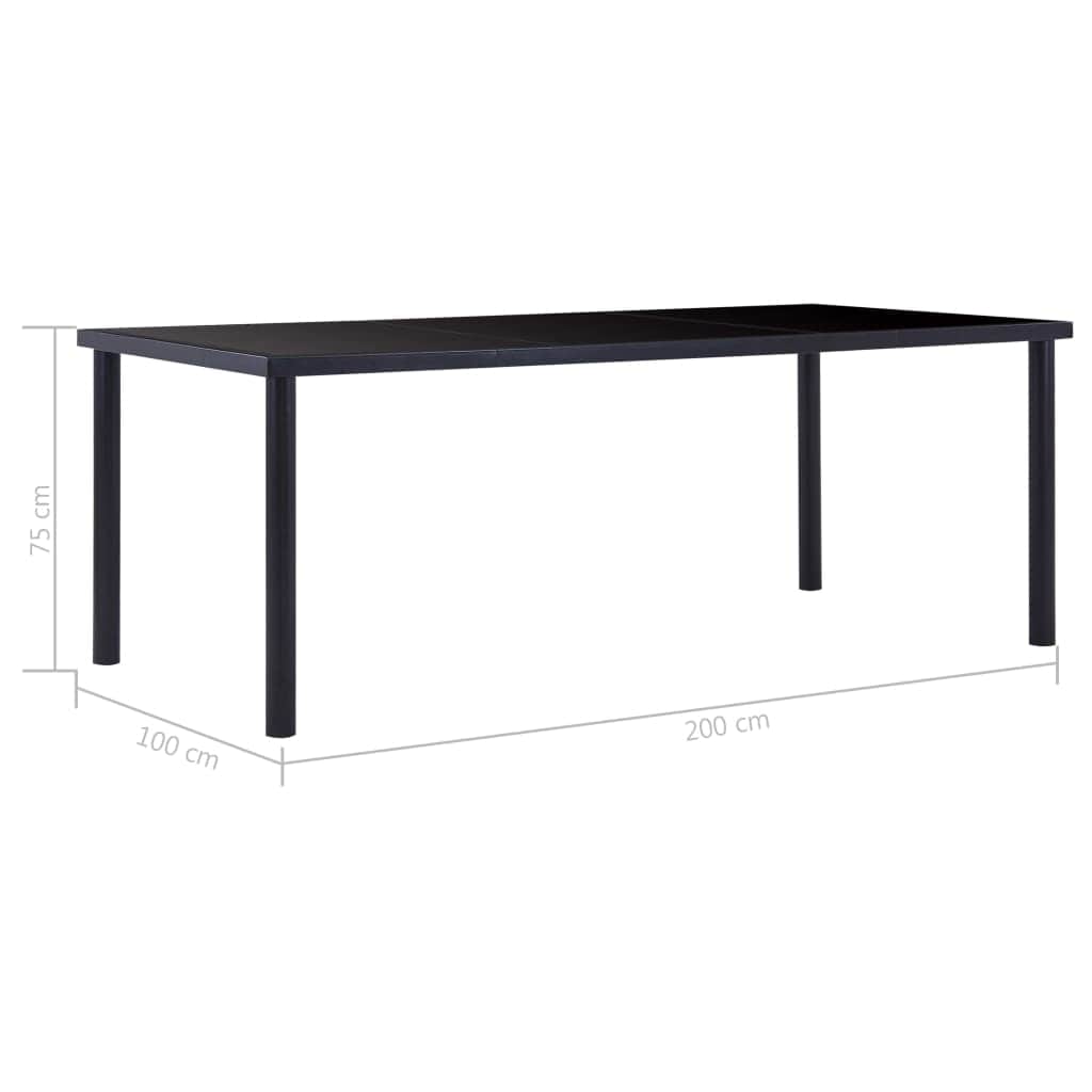 Dining Table Black Tempered Glass - Simple deals