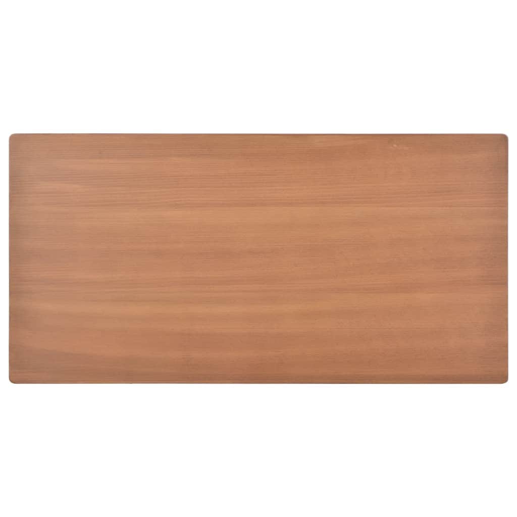 Dining Table Brown Solid Plywood Steel