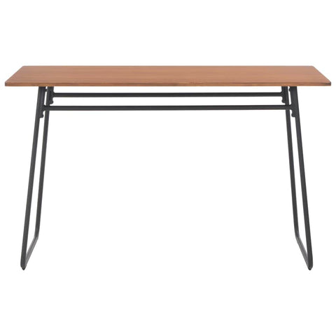 Dining Table Brown Solid Plywood Steel