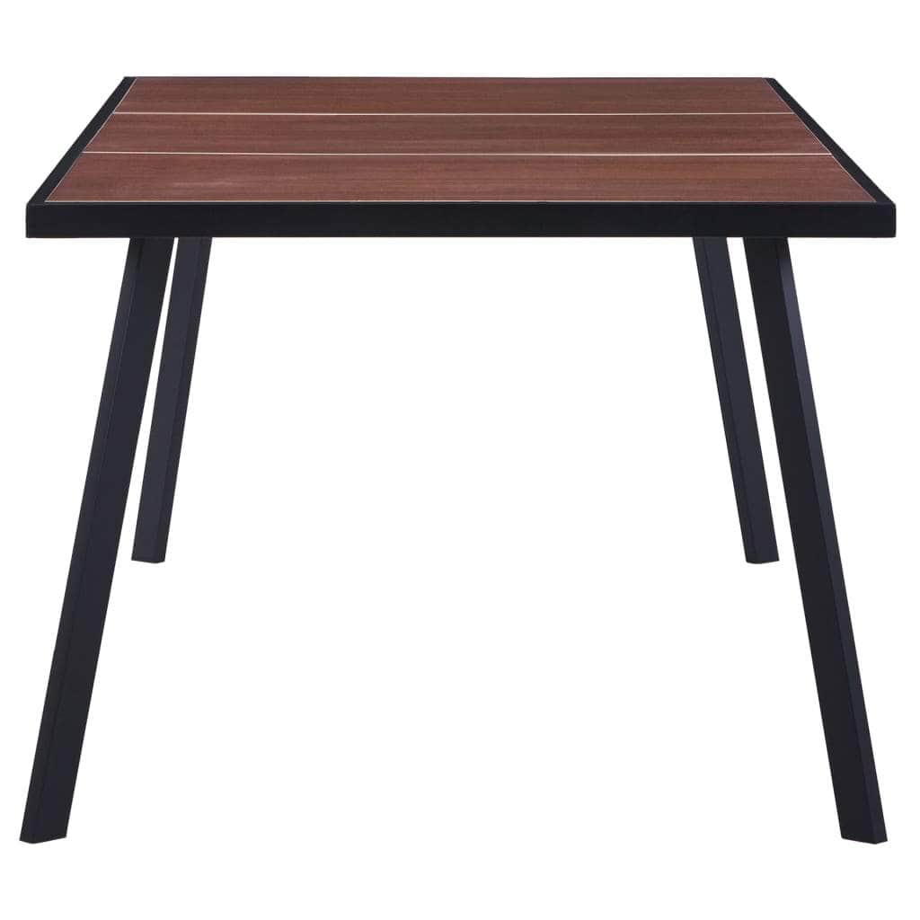 Dining Table Dark Wood and Black MDF