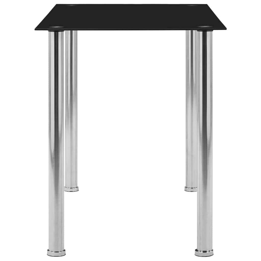 Dining Table Durable Black Tempered Glass