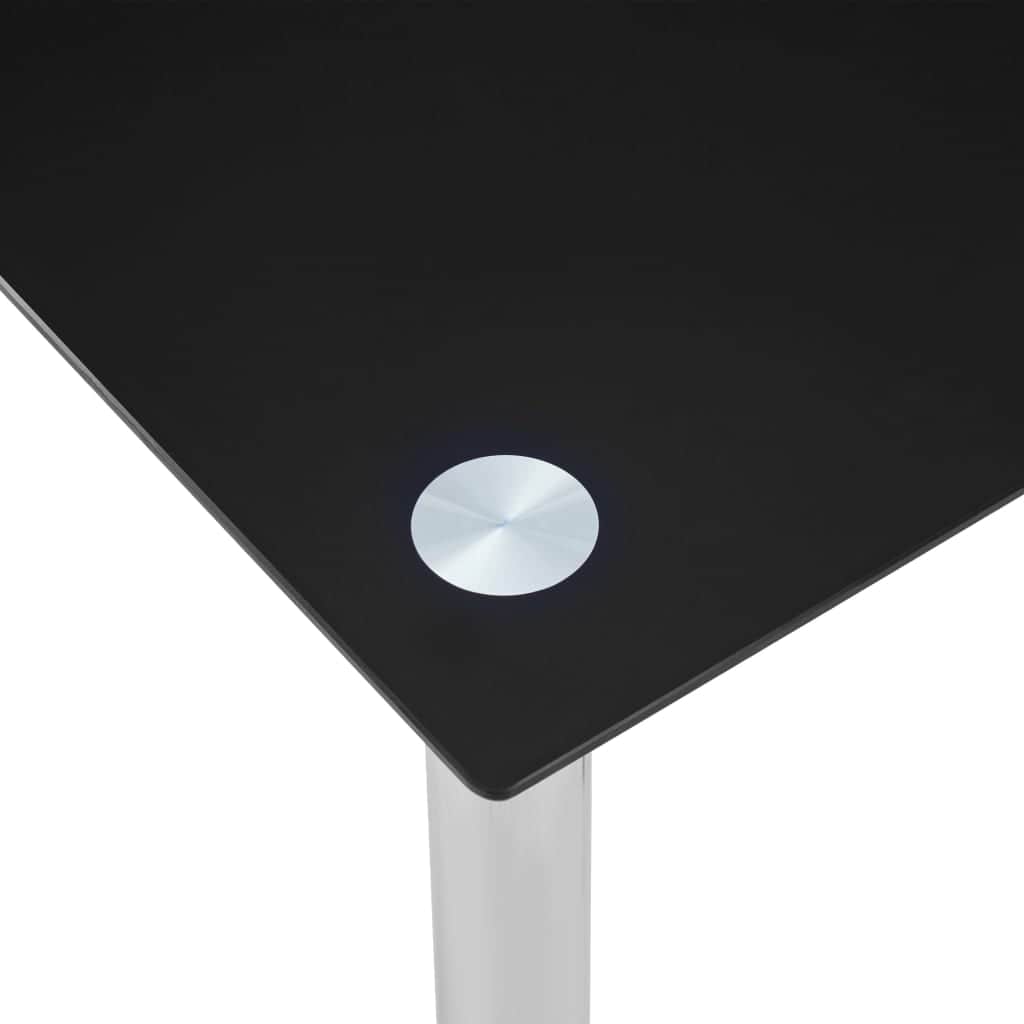 Dining Table Durable Black Tempered Glass