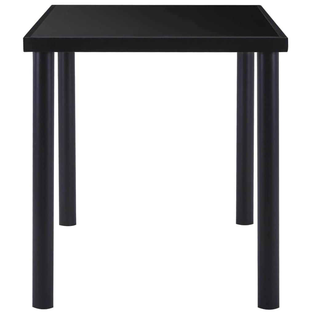 Dining Table Durable Tempered Glass Black
