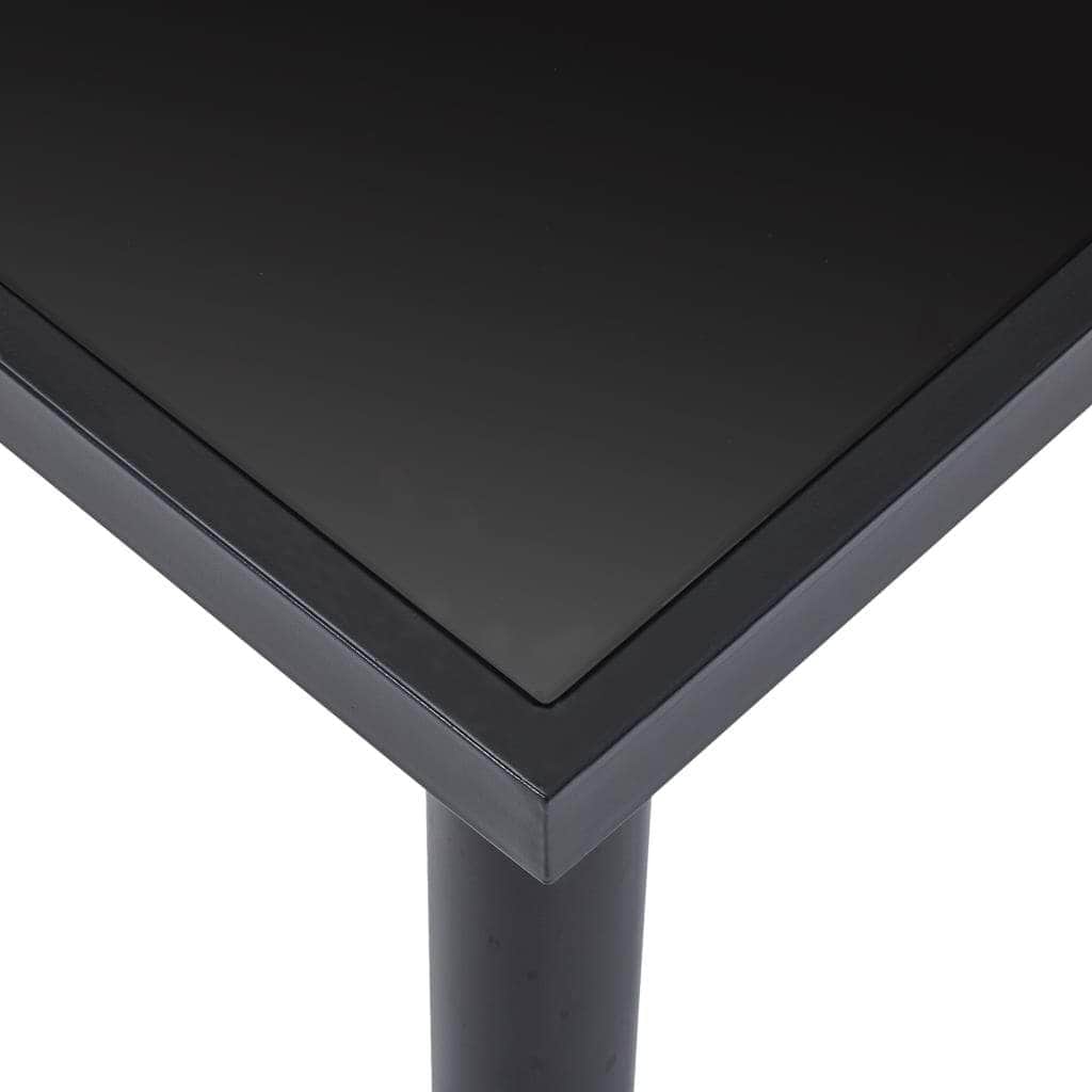Dining Table Durable Tempered Glass Black - Simple deals