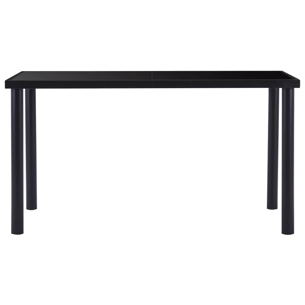 Dining Table Durable Tempered Glass Black - Simple deals