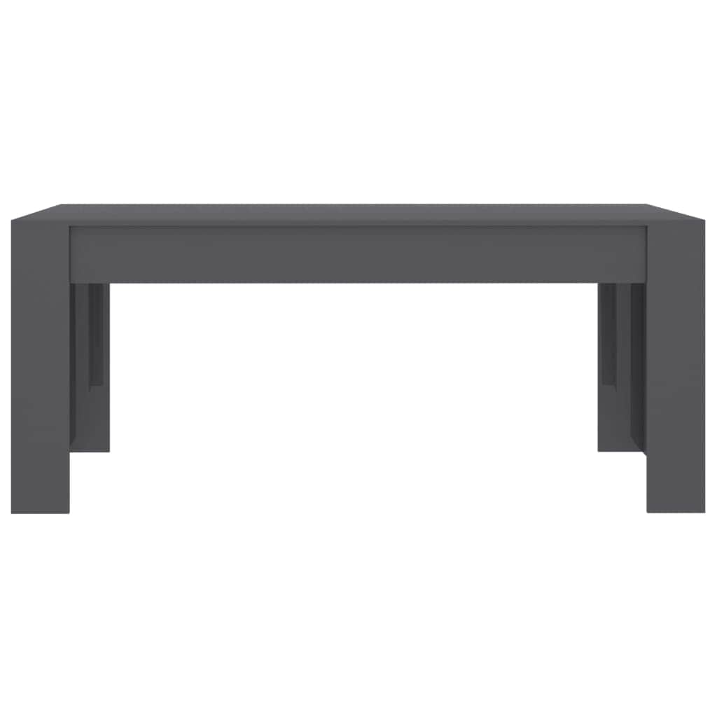 Dining Table High Gloss Grey Chipboard