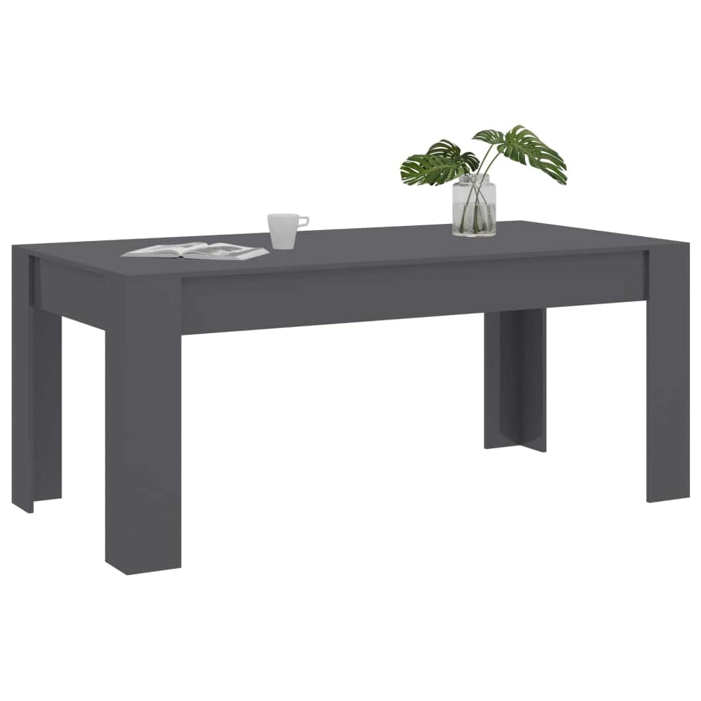 Dining Table High Gloss Grey Chipboard