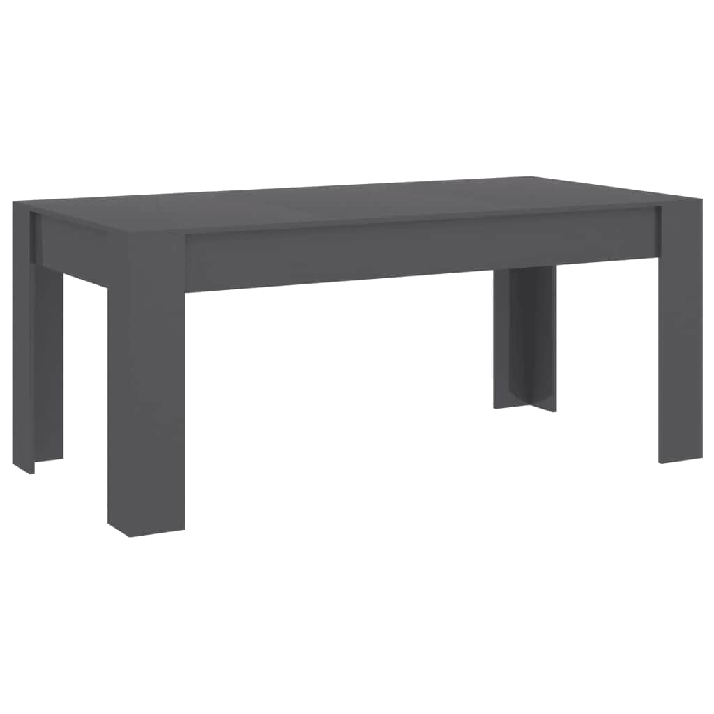 Dining Table High Gloss Grey Chipboard