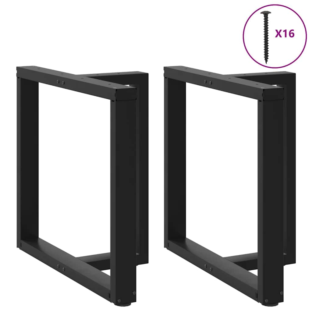 Dining Table Legs T-Shaped 2 pcs Black Steel | Black colour