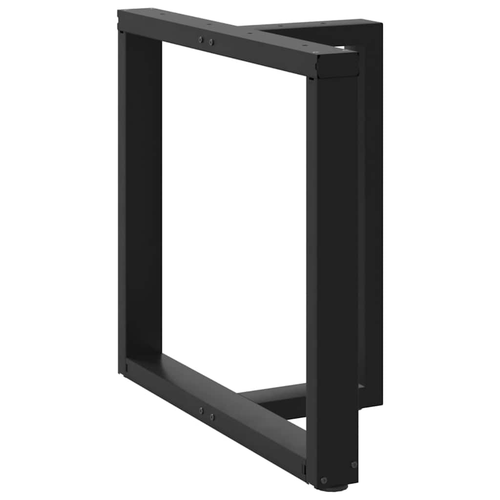 Dining Table Legs T-Shaped 2 pcs Black Steel, Steel finish